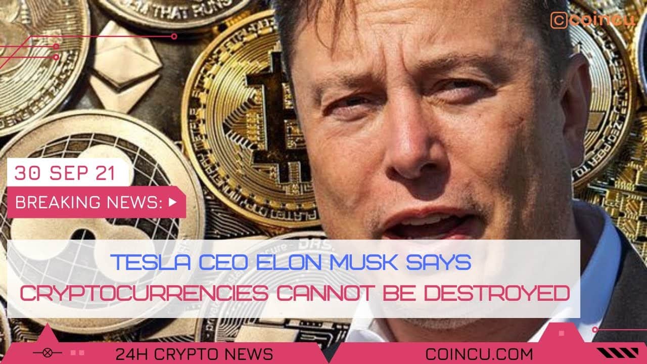 Tesla CEO elon musk cryptocurrencies are unable to destroyed | Latest News on thirty Sep 2021 | Crypto News