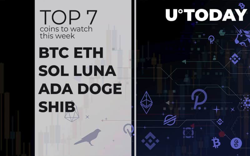 Top seven coins to observe this week: BTC, ETH, SOL, LUNA, ADA, DOGE, and SHIB