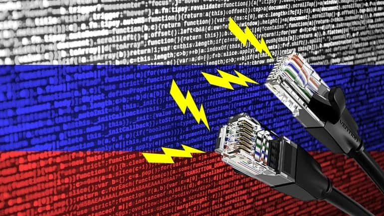 What occurs when Russia ‘drops’ the net connection?