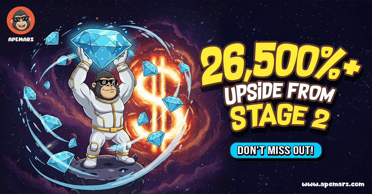 Didn’t Ride the Pepe? APEMARS Presale Is Live as the Next 100x Crypto Presale Opportunity – Don’t Miss 26,500% ROI