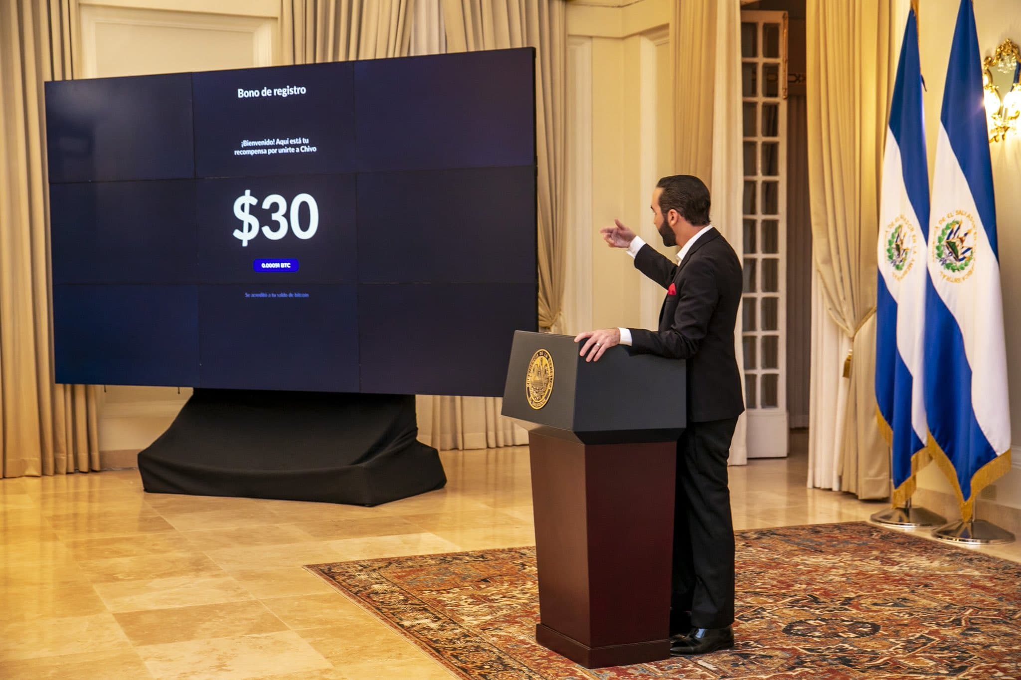 El Salvador provides free 30 USD Bitcoin to everybody