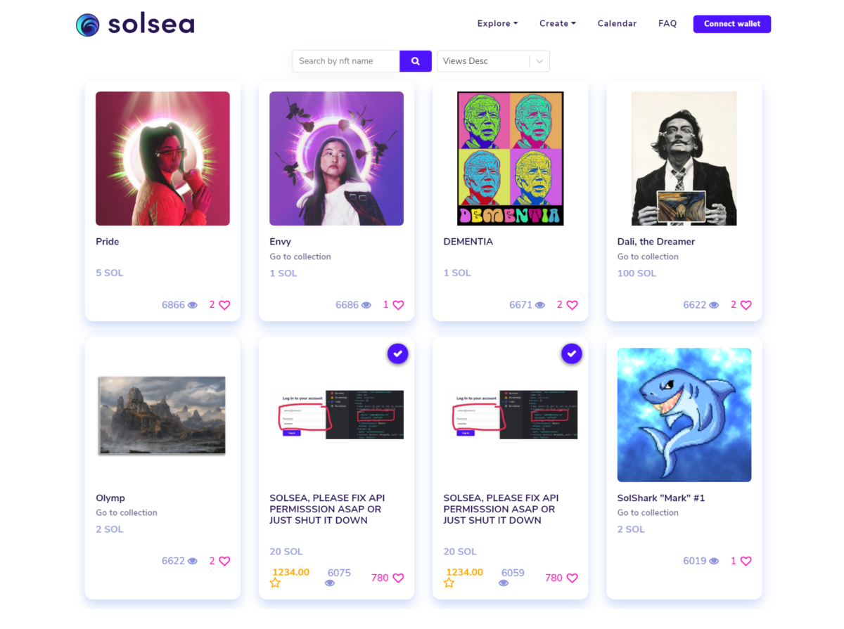 A Solsea protection bug is “NFT-ified” and on sale for SOL twenty?