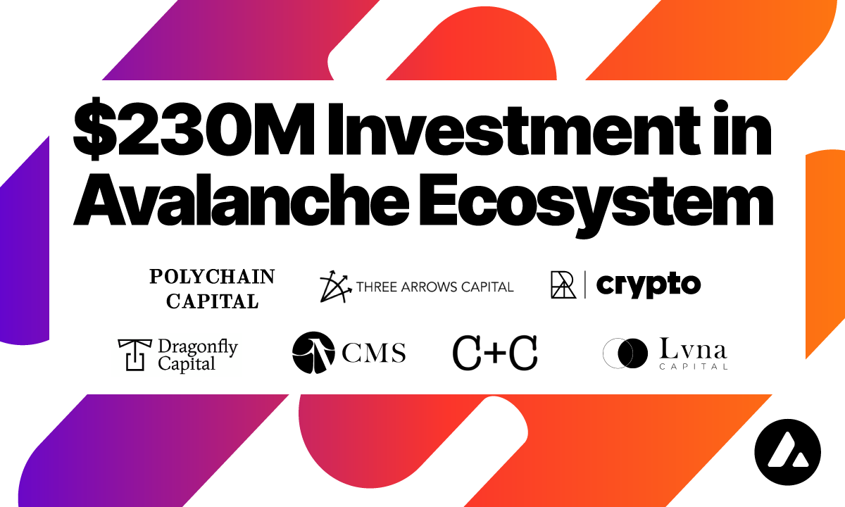 The avalanche ecosystem has acquired an investment of $ 230 million from a variety of substantial money