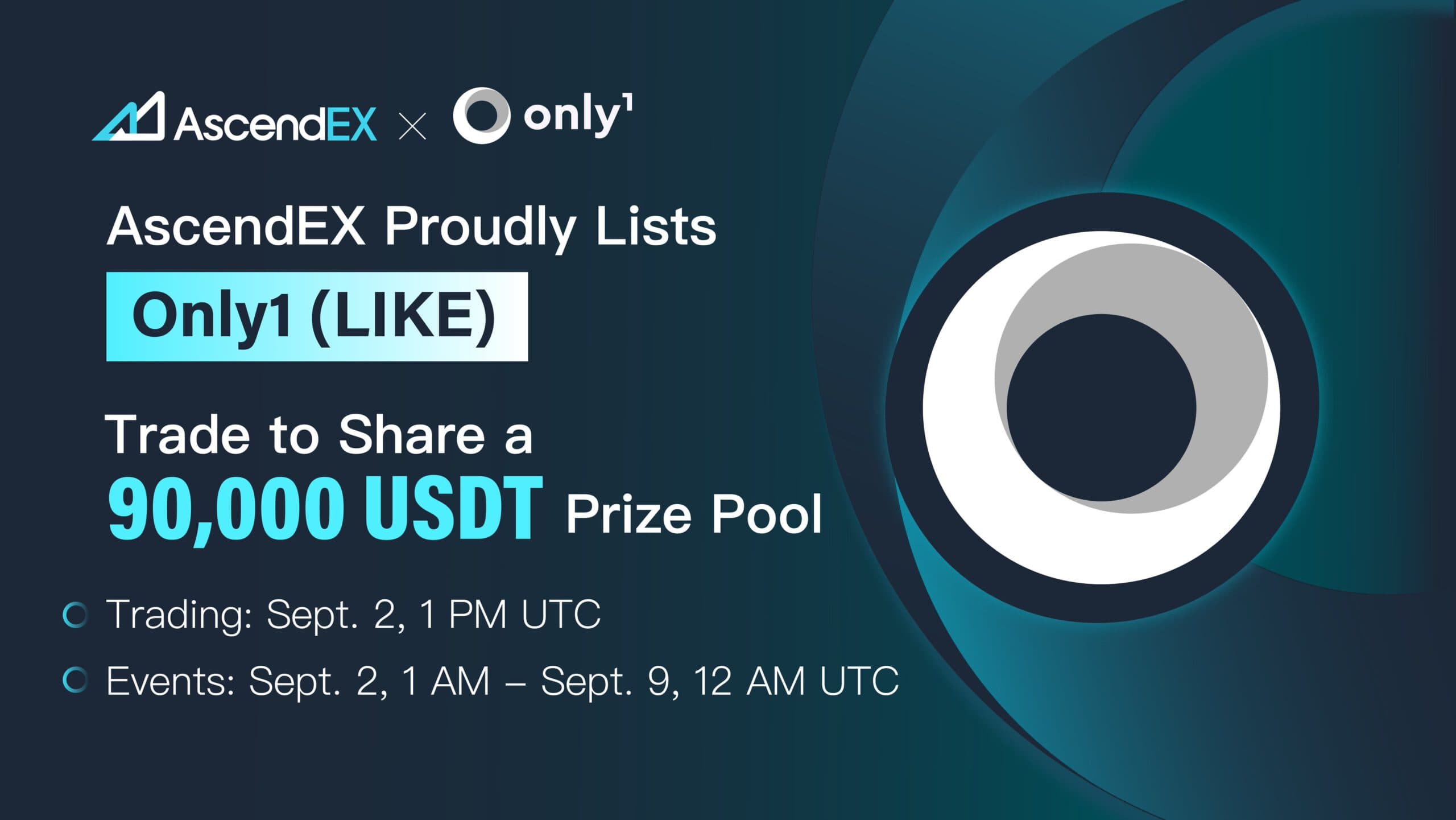 Trade Onlyone (LIKE) on AscendEX for a probability to win 90,000 USDT