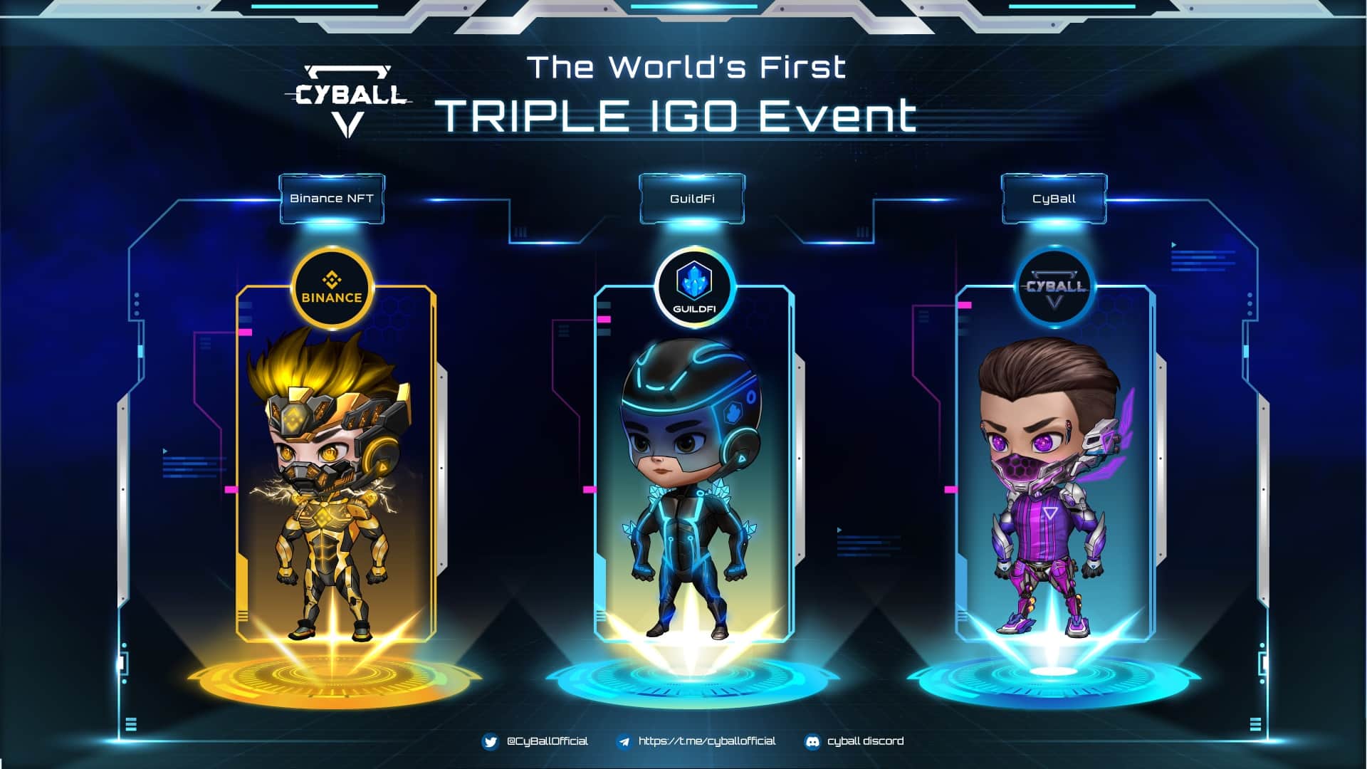 Binance NFT x CyBall x GuildFi Historic Event Announcement: World’s First IGO Trio (Initial Game Offering)