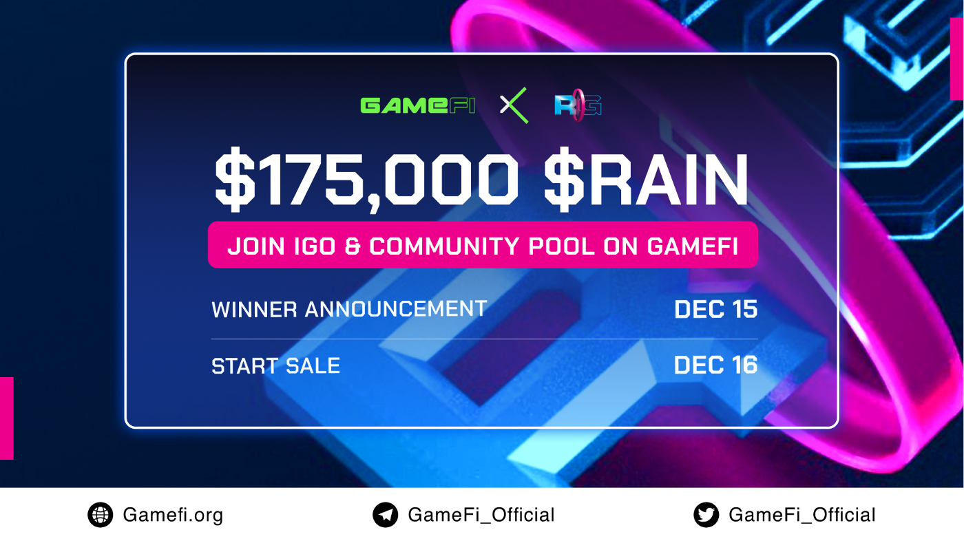 Detailed progress on IGO Rainmaker Games (RAIN) on GameFi Launchpad