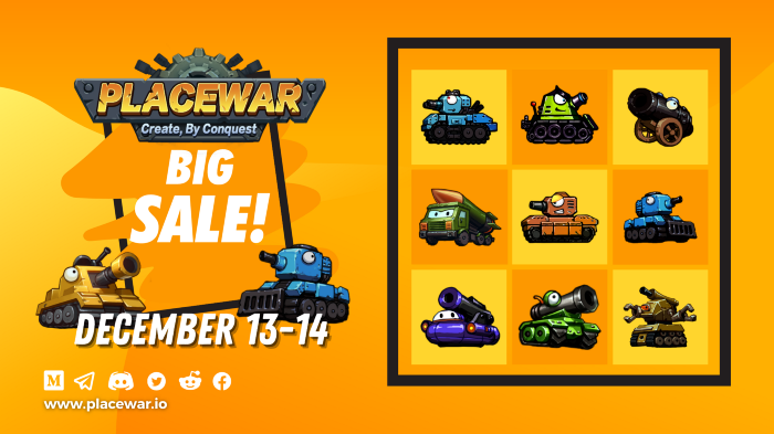 P2E artillery game PlaceWar (Area) opens 13,499 NFT for sale