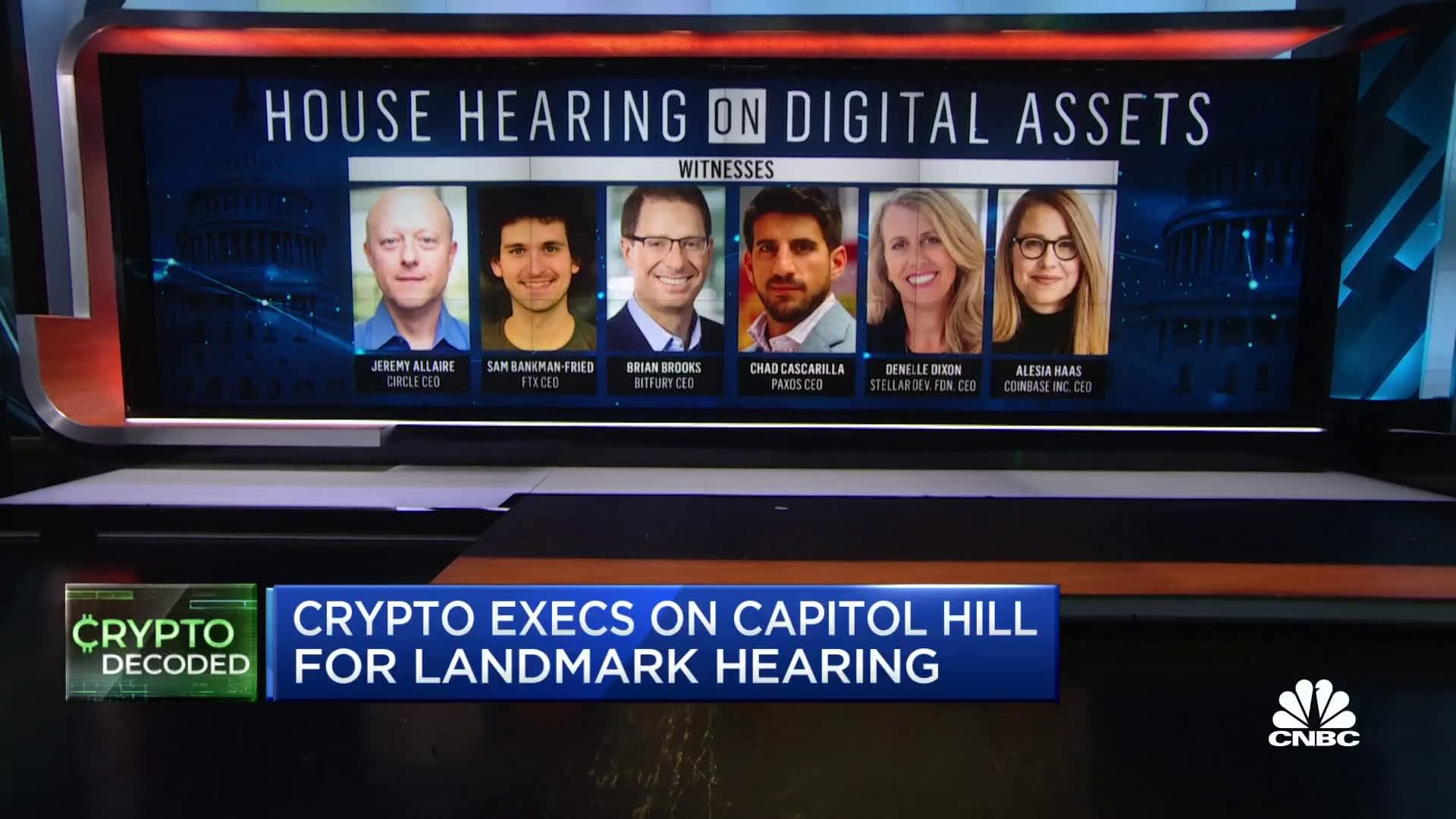 The US House of Representatives holds hearings with the CEOs of six big cryptocurrency businesses