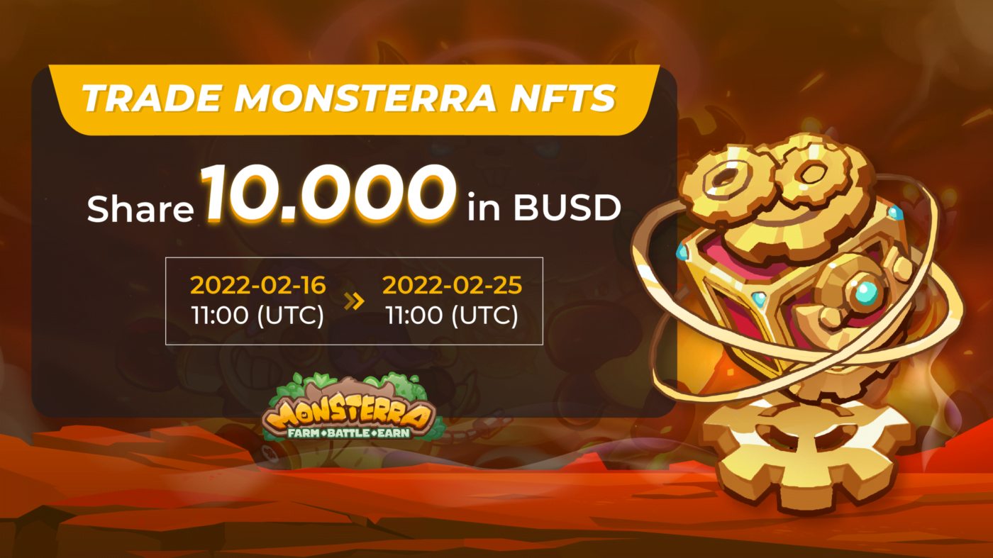 Join Monsterra NFT trading for a likelihood to share the bonus pool of up to ten,000 USD
