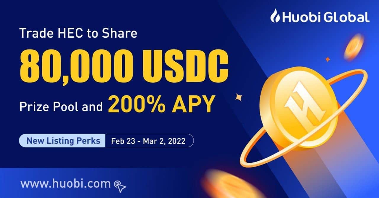 Trading Heroes Chained (HEC) on Huobi Global – Get APY up to 200% and possibility to share the 80,000 USD bonus pool