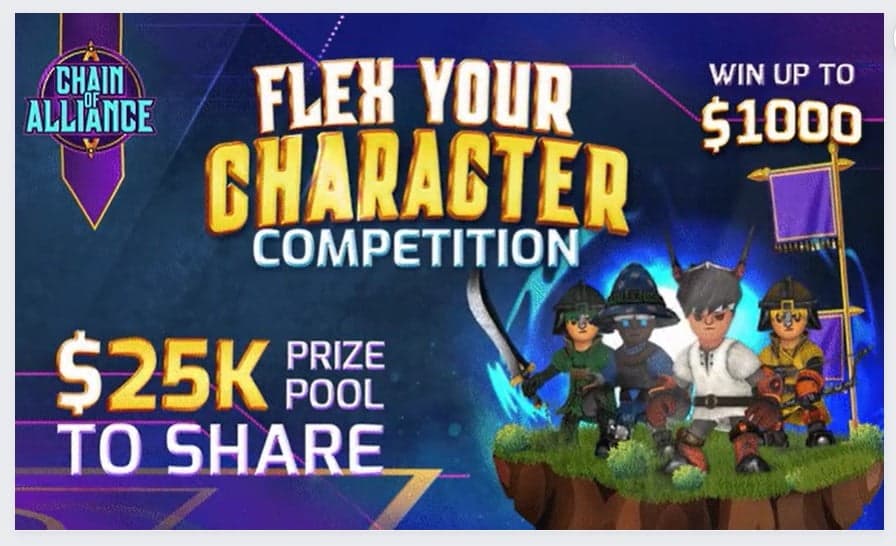 Chain of Alliance is launching the "Flex Your Character" contest with bonus pools up to $ 25,000