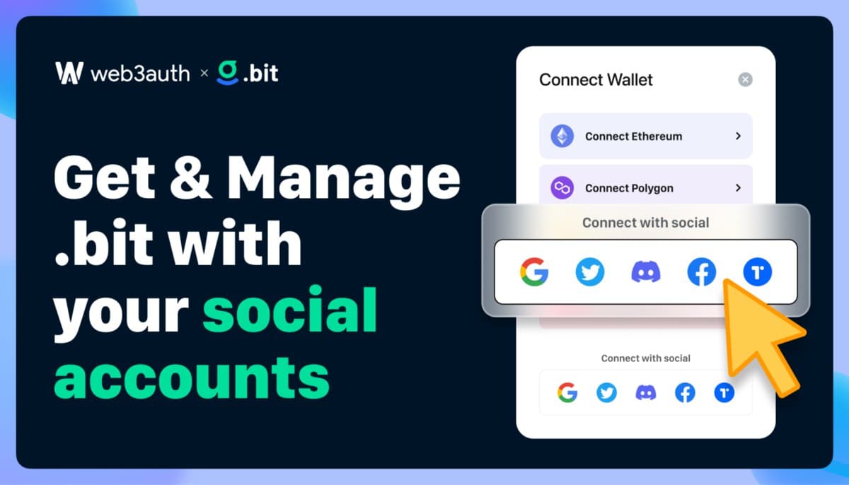 .bit is the up coming spouse to integrate Web3Auth’s Torus Wallet