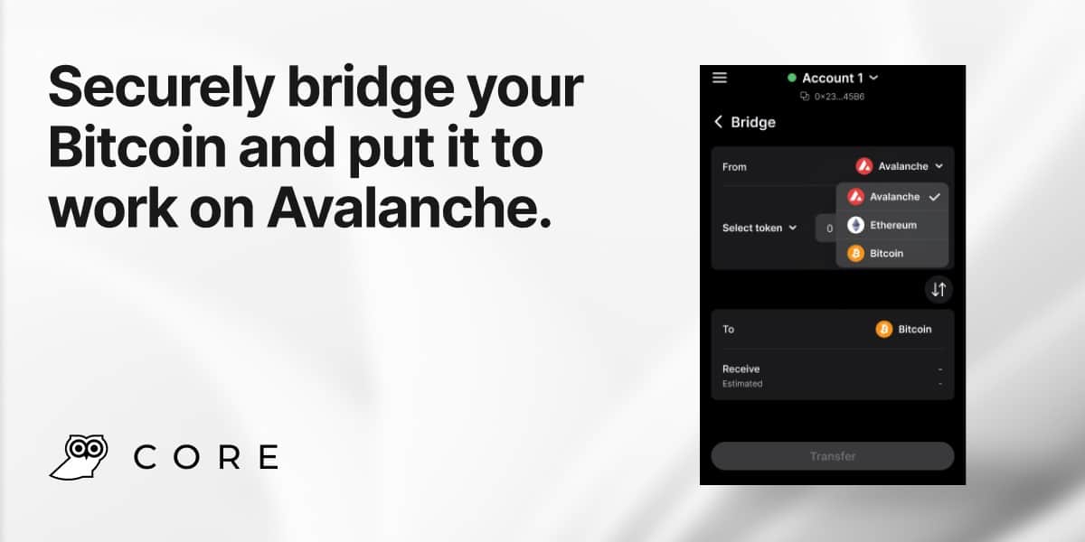 Avalanche (AVAX) distributes Bitcoin Bridge by means of Core Wallet