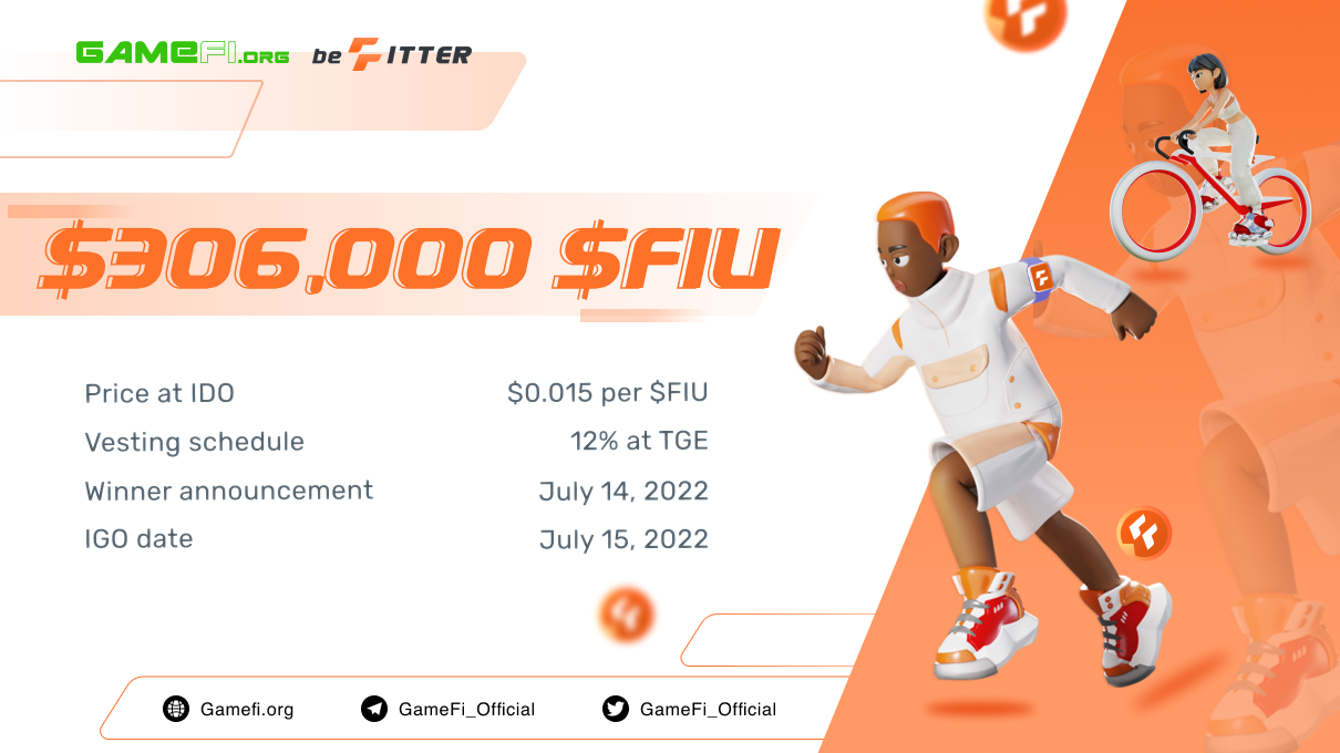 Move-to-Earn IGO beFITTER (FIU) plan at GameFi.org