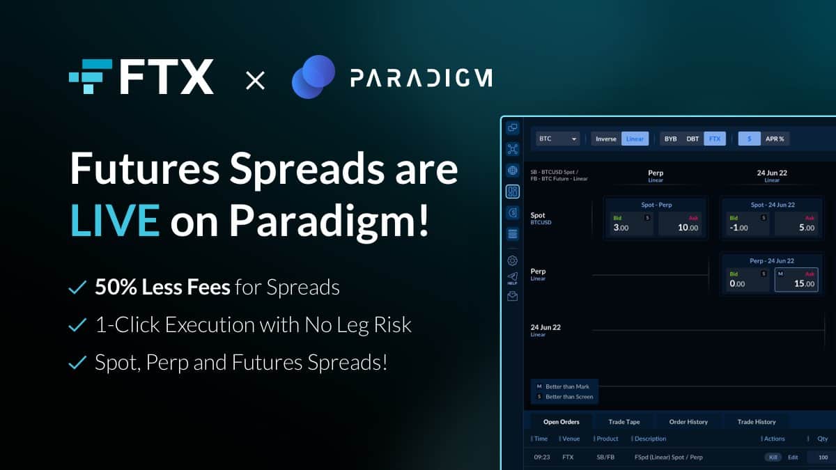 FTX is partnering with the Paradigm fund to launch a futures arbitrage products