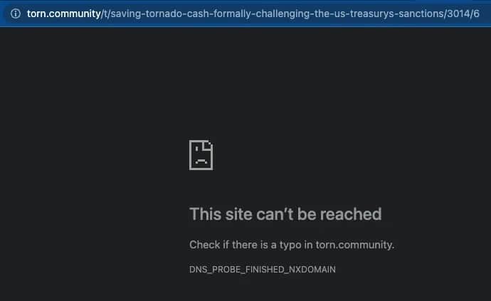 Tornado Cash Discord and admin forums have all of a sudden disappeared