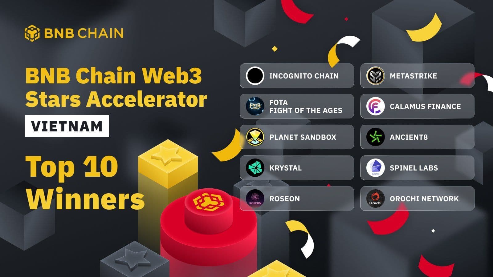 BNB Chain Web3 Stars Accelerator Announces ten Winning Vietnamese Projects