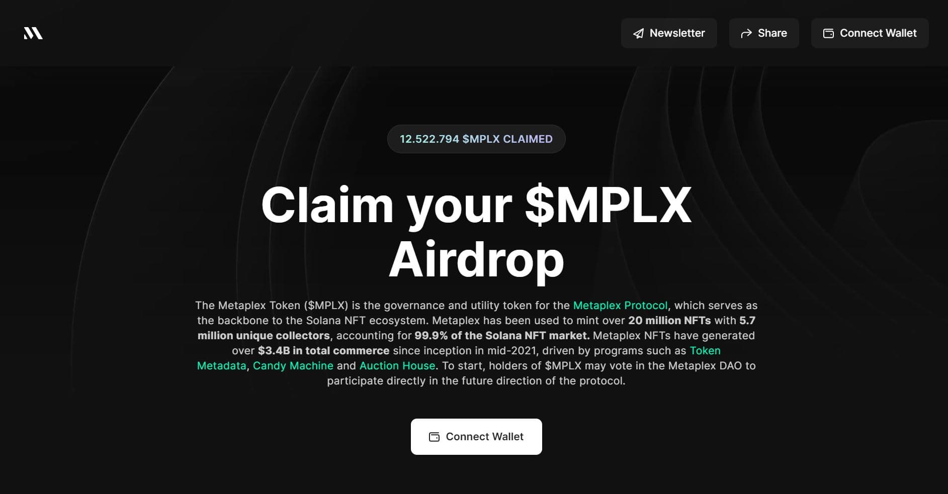The price tag of the Metaplex token (MPLX) drops by 68% immediately after the airdrop
