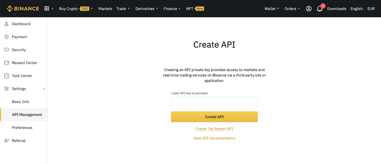 Binance will delete the user’s API vital if it is inactive for thirty days