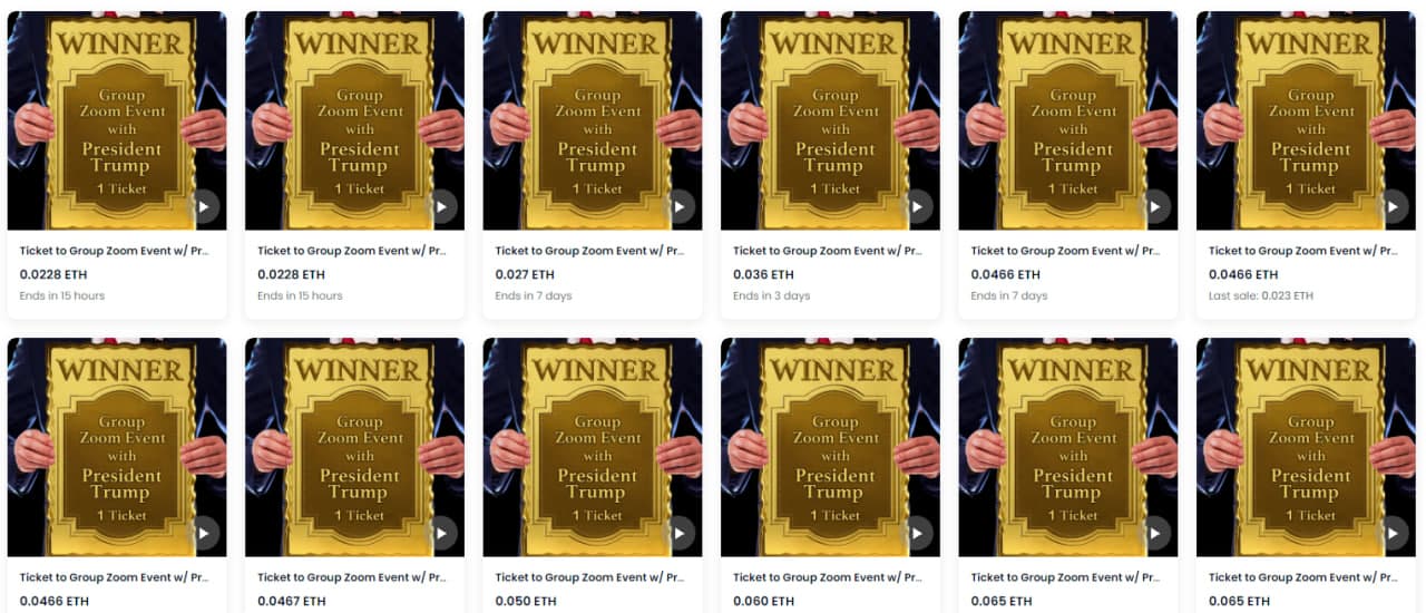 Former President Donald Trump opens sale of new NFT assortment