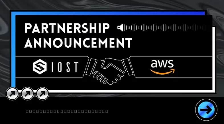 The price of the IOST token increases significantly after the agreement with Amazon Web Services