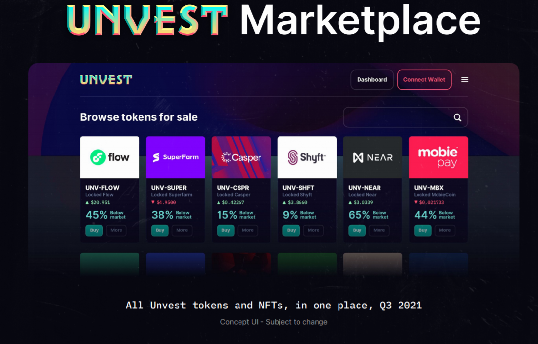 unvest . exchange interface