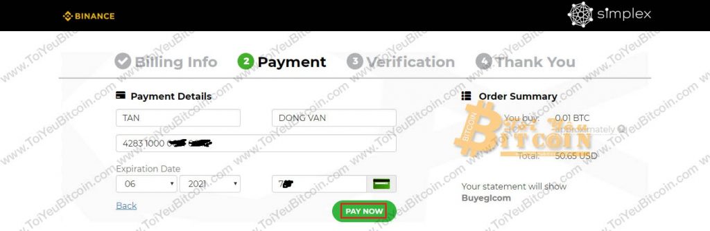 Buy coins with Visa/MasterCard credit card on Binance.  Photo 7