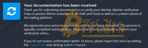 Bittrex account verification.  10 . photo