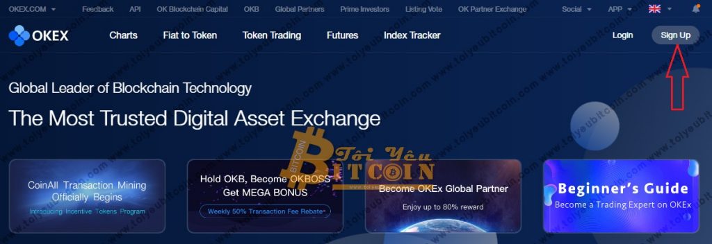 Register to open an OKEx account. Photo 1