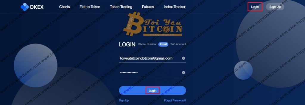 Log in to OKEx. Photo 1
