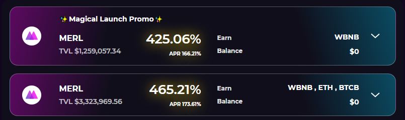 select the amount of MERL token tokens