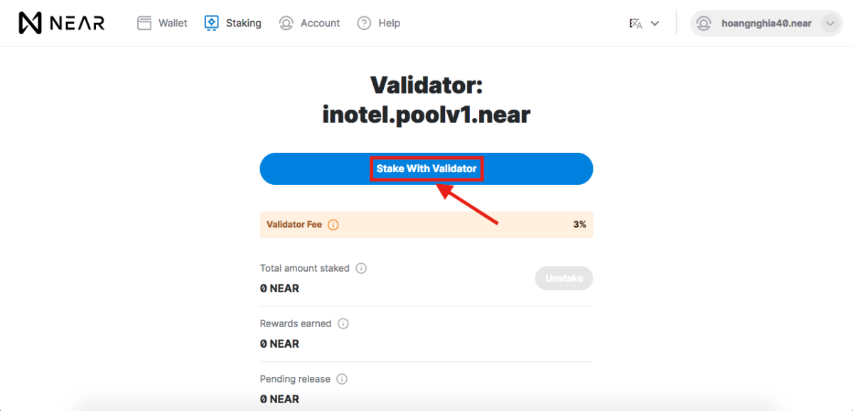 stake with validators