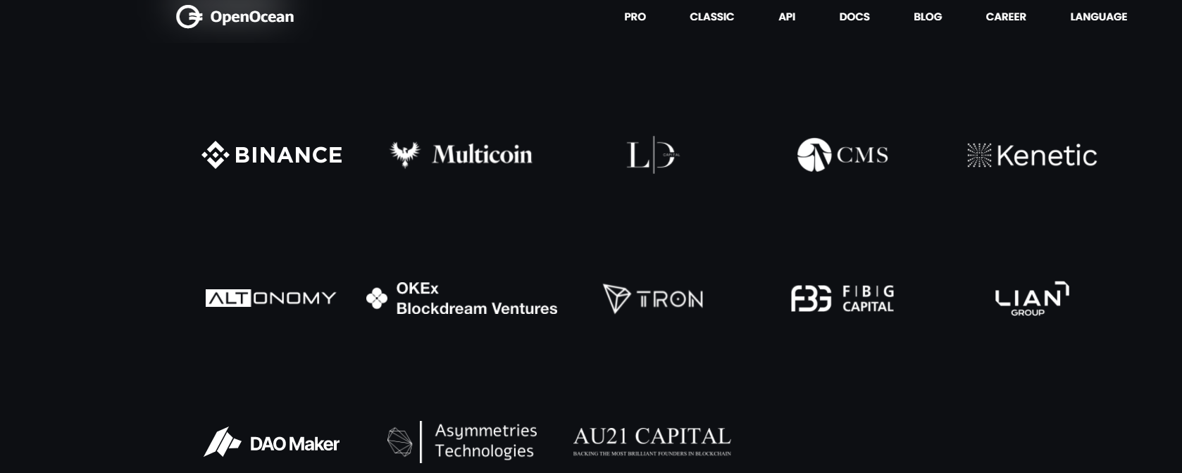 Investors of OpenOcean.  Source: Openocean.finance