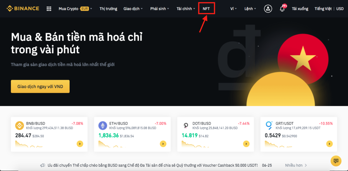 NFT entries on binance