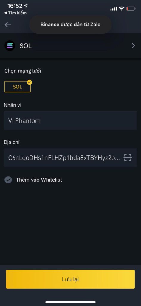 add the sol wallet to the white list