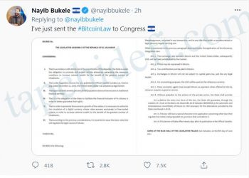 El Salvador Bill Will Require 'Every Economic Agent' to Accept Bitcoin Payments