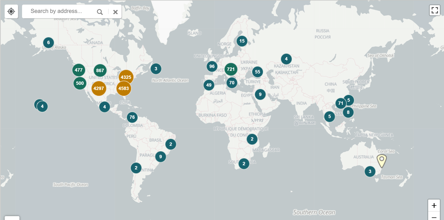 Litecoin ATM map