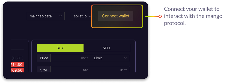 Link your wallet with Mango and deposit funds