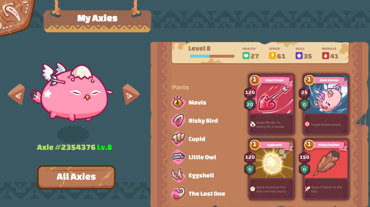 The abilities of the Axie Infinity gaming beast