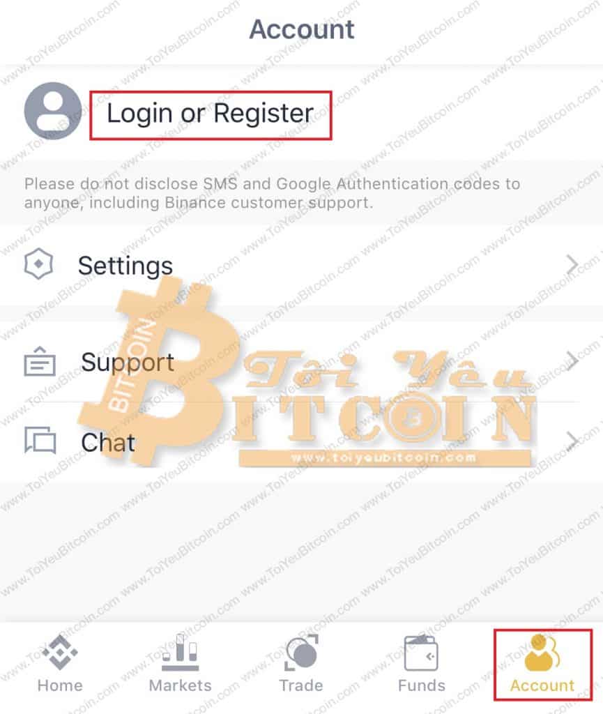 How to Login to the Binance App.  Photo 1