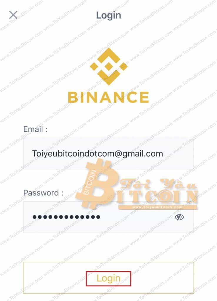 How to Login to the Binance App.  Photo 2