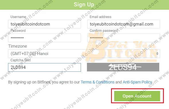 Register to open a Bitfinex account.  Photo 3