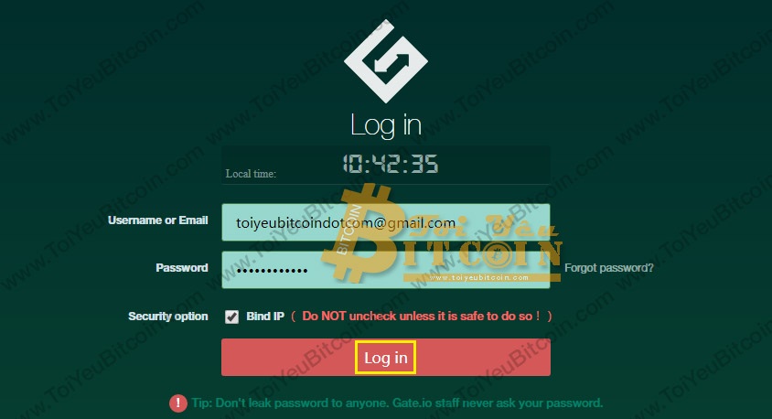 Login to Gate.io exchange.  Photo 2