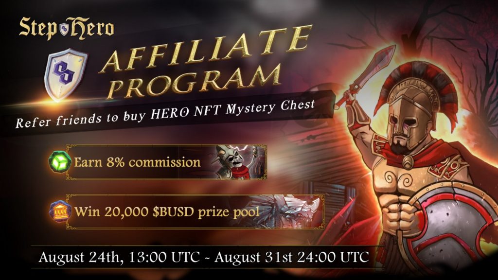 Step Hero announces the "Refer a Friend" bonus for the sale of HERO NFT Mystery Chests