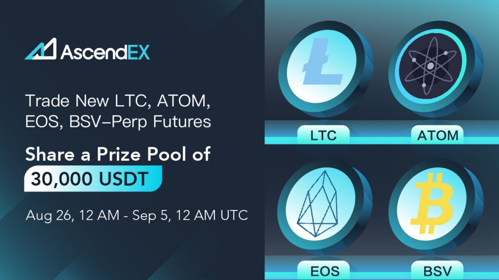 Trade LTC, ATOM, EOS and BSV futures on AscendEx - Instantly earn 30,000 USDT