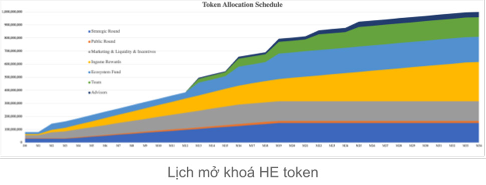 Token release schedule