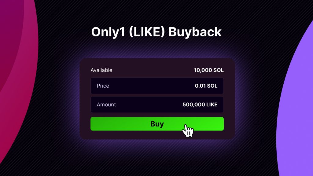 Only1 (LIKE) will buy back 10,000 SOL from the NFT sale event