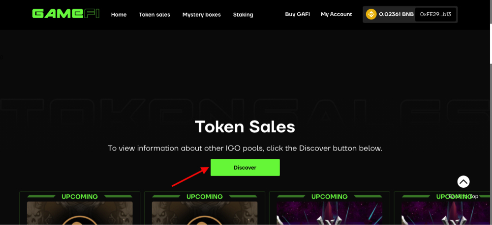 sale of discovery tokens