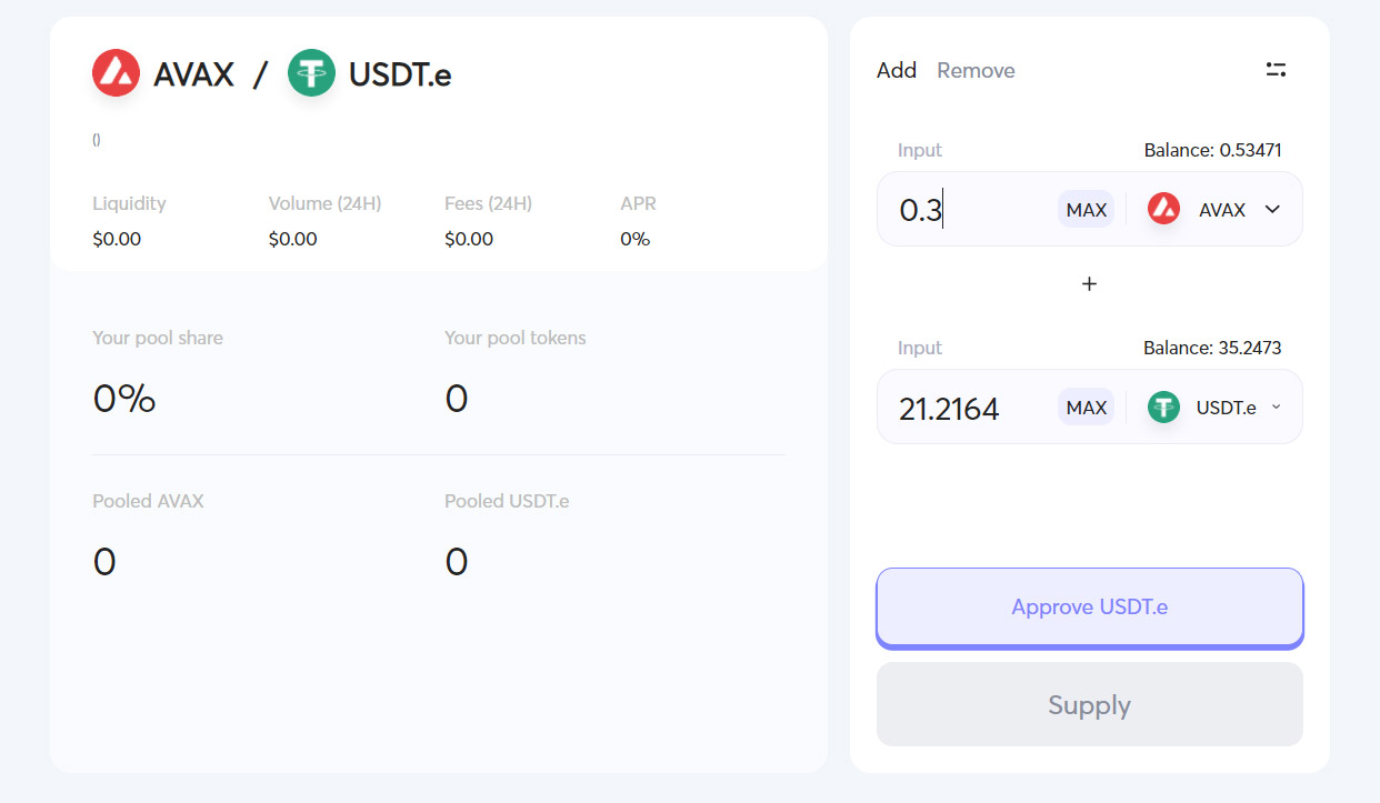 Enter the amount of the liquidity pair provided in the input box