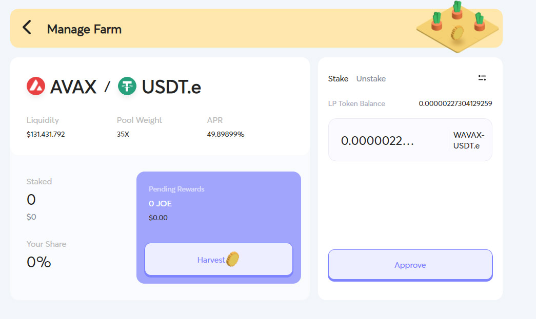 Select AVAXUSDT pool